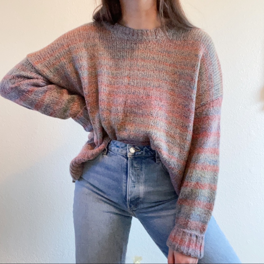 Colorful Soft Knit Sweater Size XL